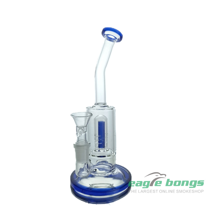 Green Glass Bubbler with Slitted Drum Perc - 7.5IN