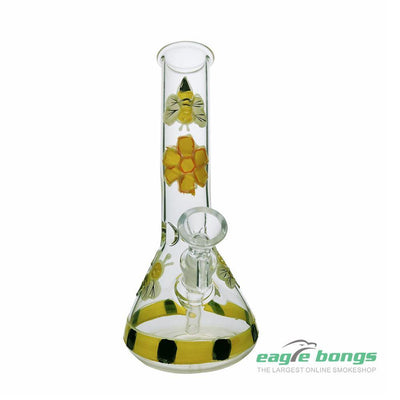 The Swarm Glow In The Dark Honeycomb Beaker Bong - 8IN - eaglebongs