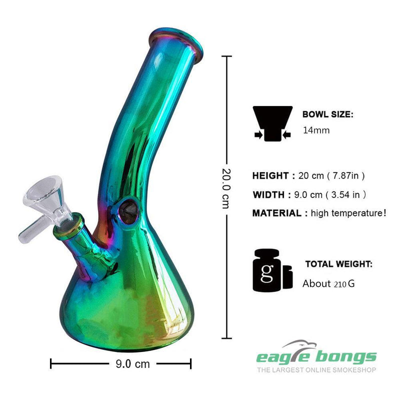 Colored Reflective Beaker Bong - 7.87IN - eaglebongs