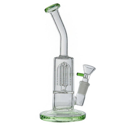 Green Glass Bubbler with Fixed Diffuser Downstem  7.5" - eaglebongs