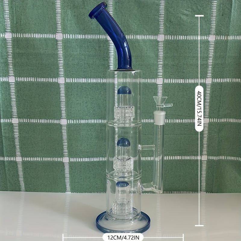 15.7-inch Blue Bent Neck Water Pipe