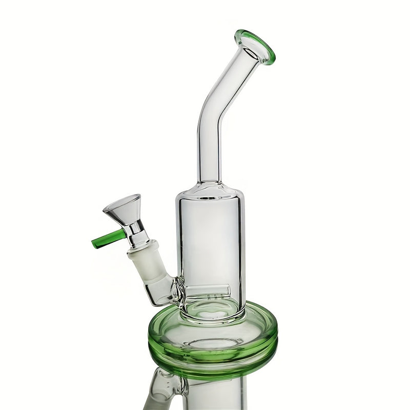 Green Flared Base Single Chamber Bubbler - 7.4IN