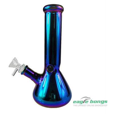 Colored Reflective Beaker Bong - 8.6IN - eaglebongs