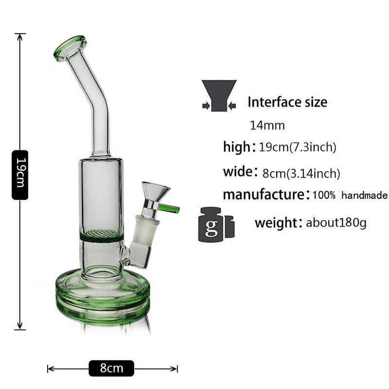 Glass Bubbler with Fixed Diffuser Downstem 7.3" - eaglebongs