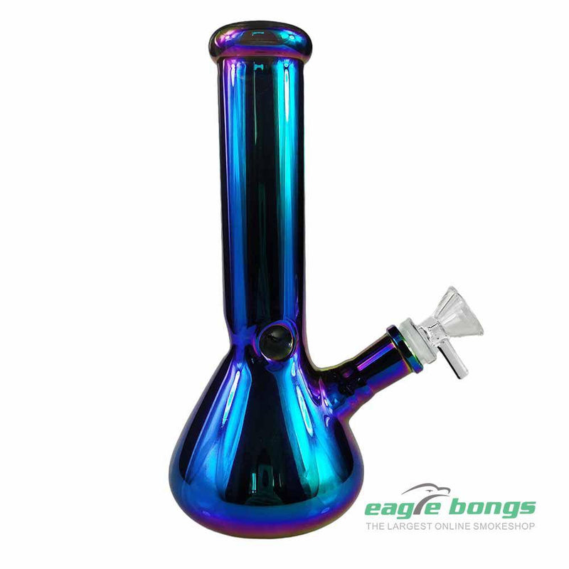 Colored Reflective Beaker Bong - 8.6IN - eaglebongs