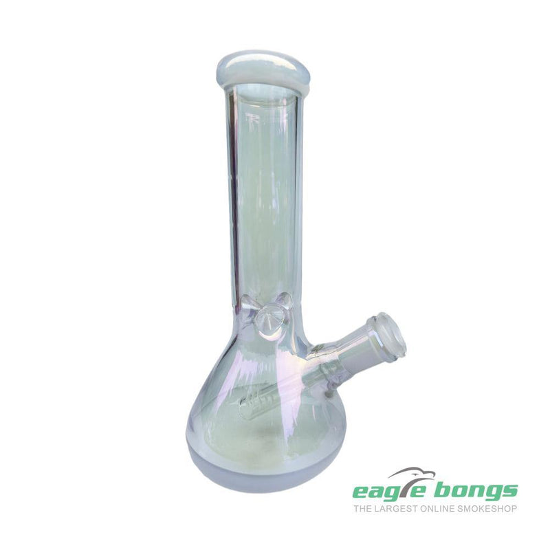 Colored Reflective Ice  Beaker Bong   | White- 8.7IN - eaglebongs