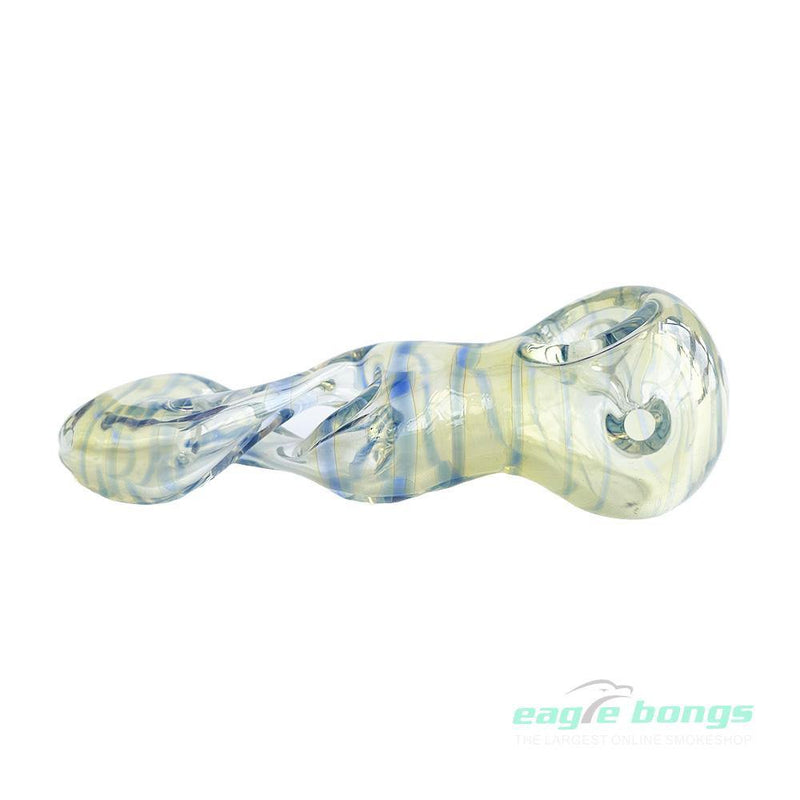 EagleBongs - Black Glass Pipe with Dichro Stripe - eaglebongs