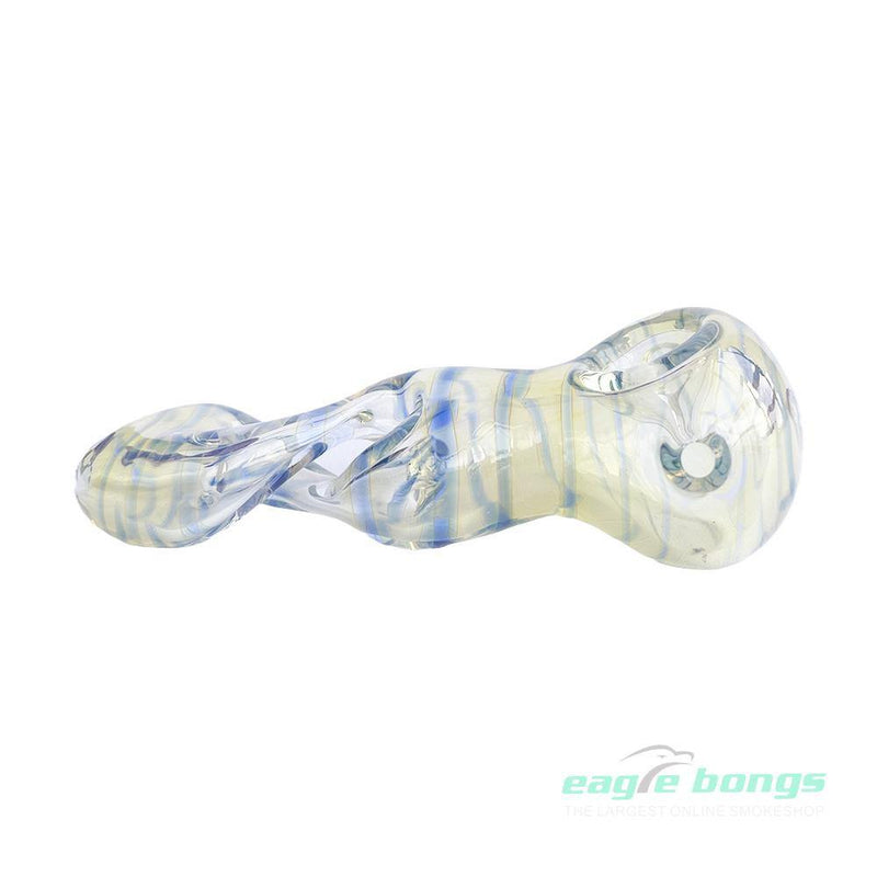 EagleBongs - Black Glass Pipe with Dichro Stripe - eaglebongs