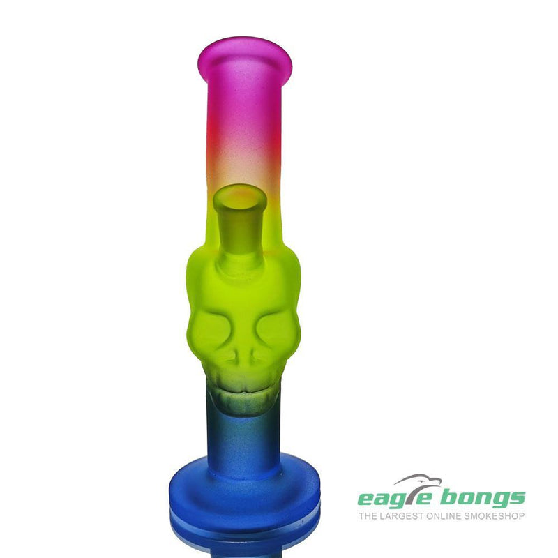 Skull High Temperature Rainbow Mini Bubbler - 7.8IN - eaglebongs