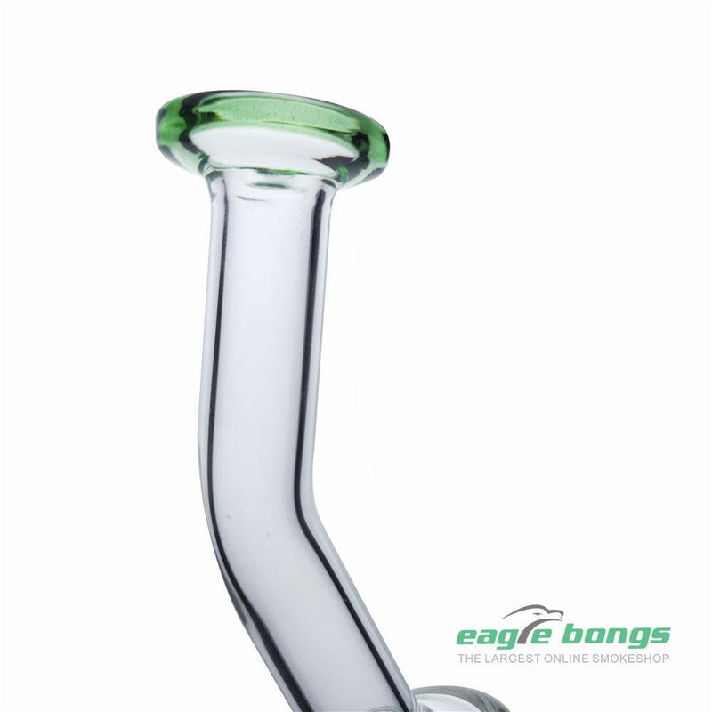 Green Glass Bubbler with Slitted Drum Perc - 7.5IN - eaglebongs