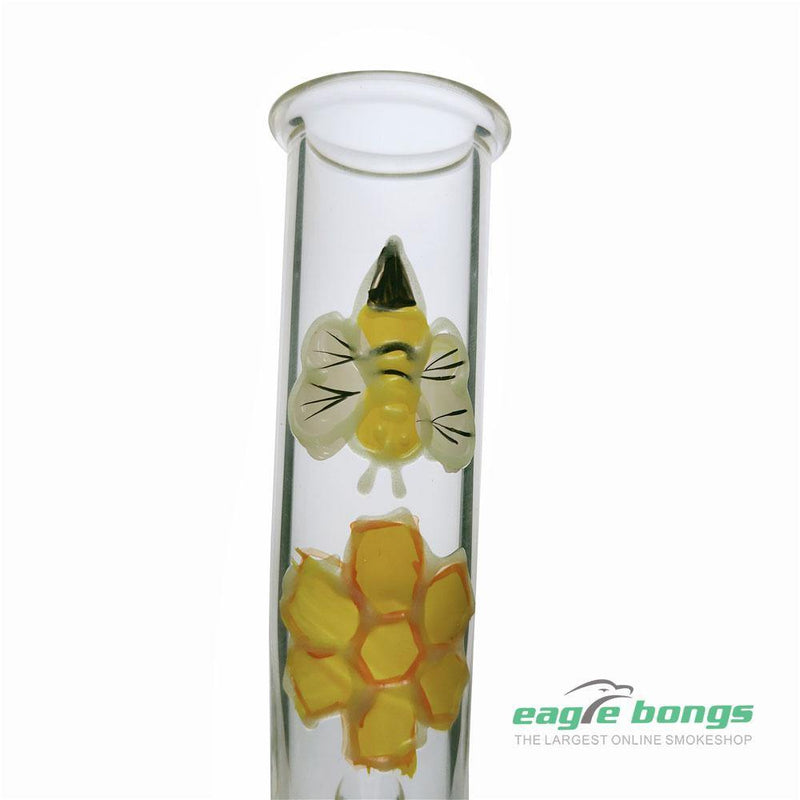 The Swarm Glow In The Dark Honeycomb Beaker Bong - 8IN - eaglebongs