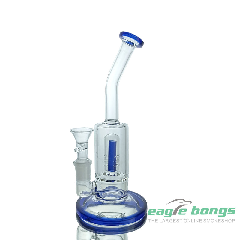 Green Glass Bubbler with Slitted Drum Perc - 7.5IN