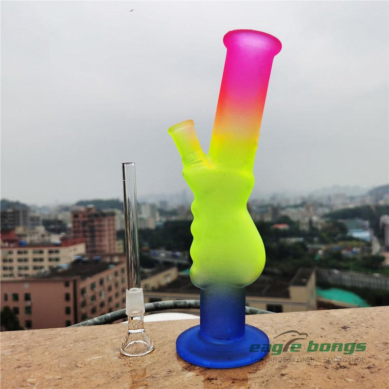 Hand Shape High Temperature Rainbow Mini Bubbler - 7.8IN - eaglebongs