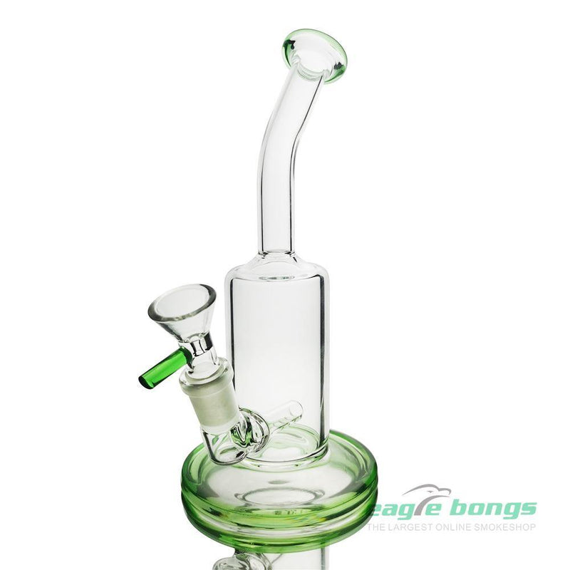 Green Flared Base Single Chamber Bubbler - 7.4IN - eaglebongs