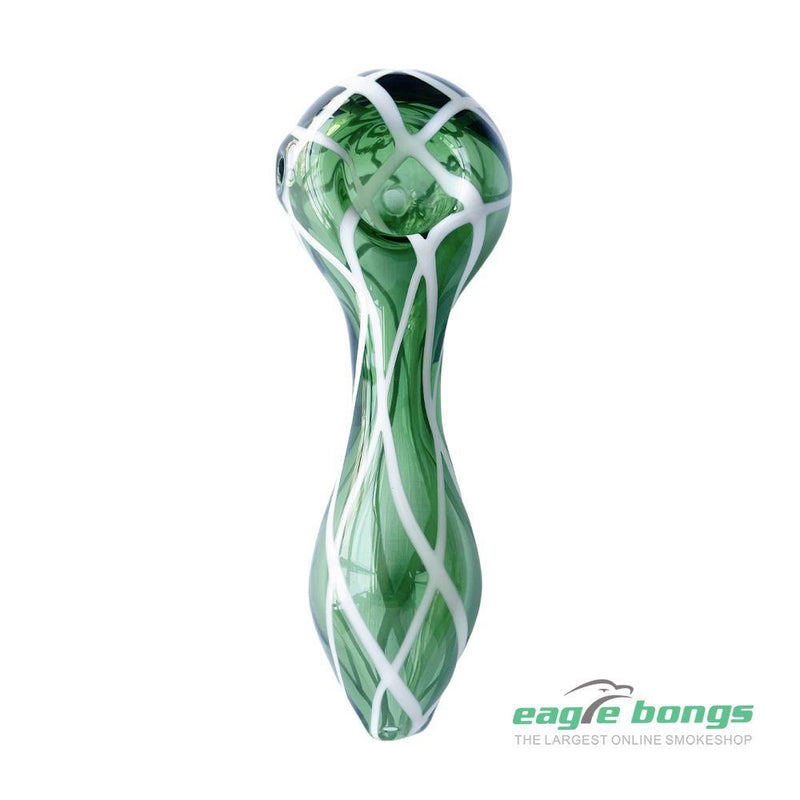 EagleBongs Glass - Mini Pink Glass Pipe with Swirling Ribbon - eaglebongs