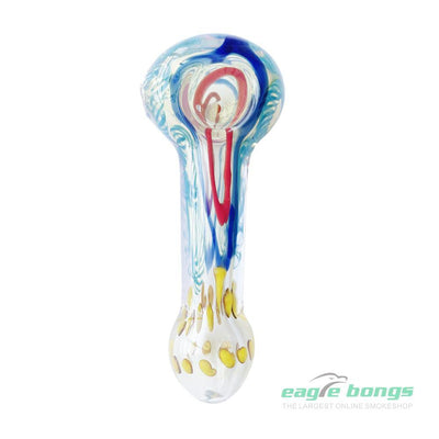 4.3" Blue-yellow GLASS PIPE - eaglebongs