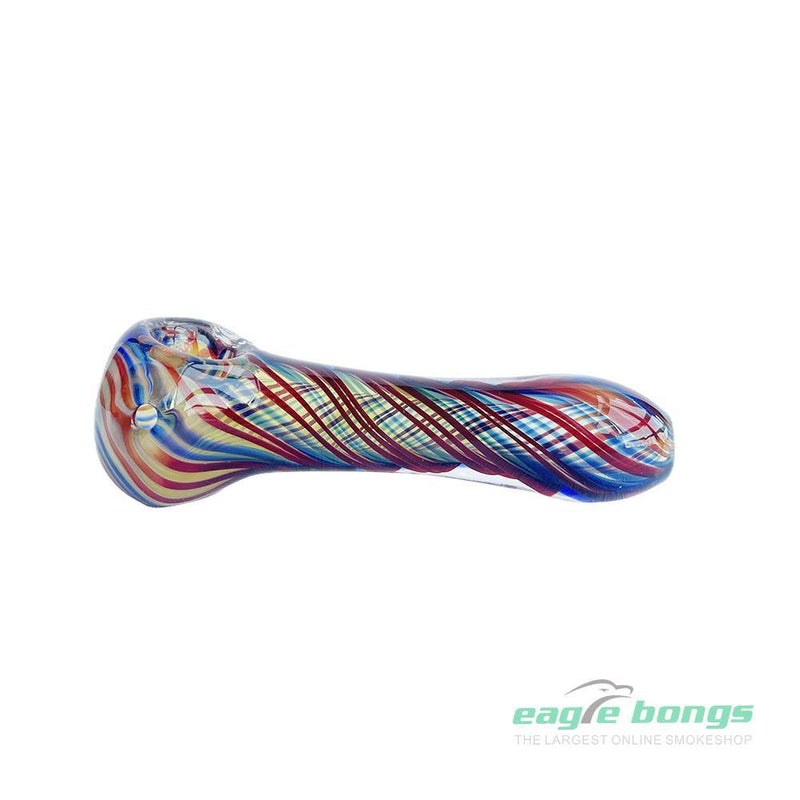 HYPNOTIC GLASS SPOON HAND PIPE -  SWIRLED COLOR - eaglebongs