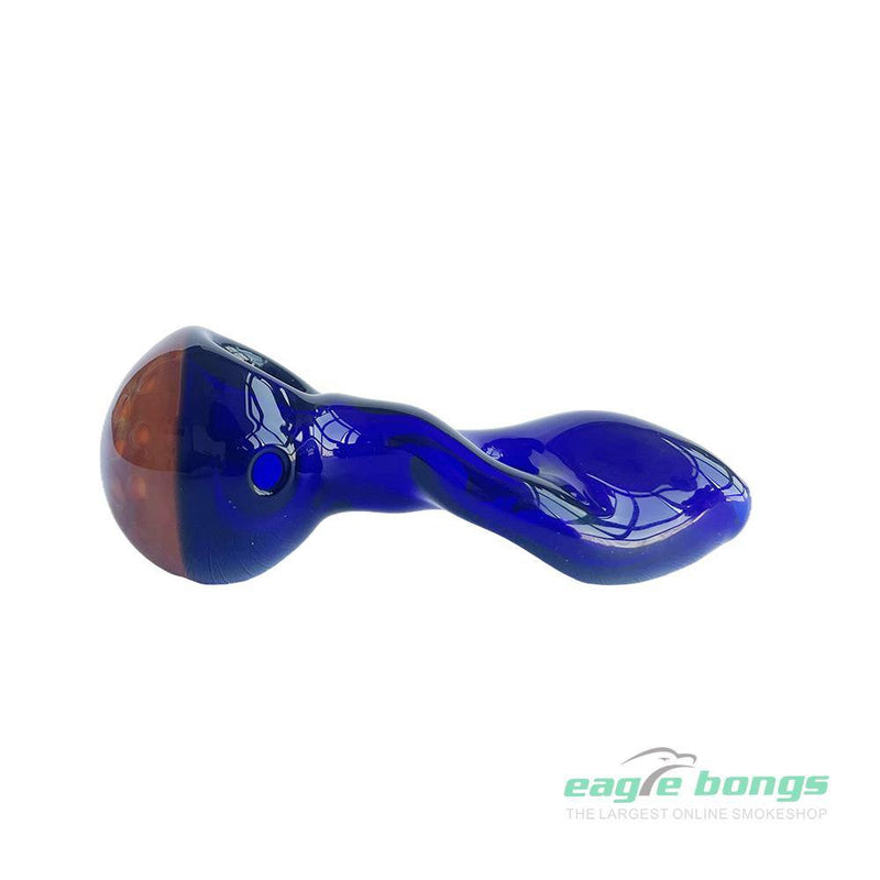 HOLE GLASS PIPE - GALAXY PATTERN - /BLUE - eaglebongs