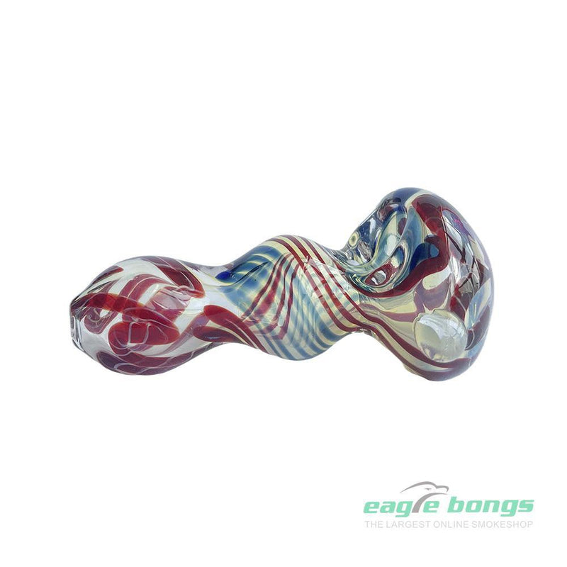 EagleBongs  Glass - Color Changing Fumed Stripe Glass Spoon Pipe - eaglebongs